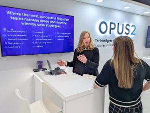 Opus 2 expert giving litigation management software demo