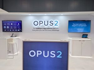 Opus 2 booth at Legalweek 2026