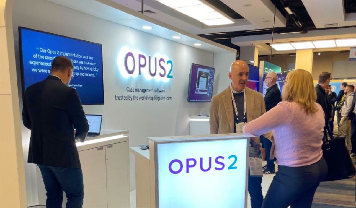 Opus 2 tradeshow event showcasing their latest innovations