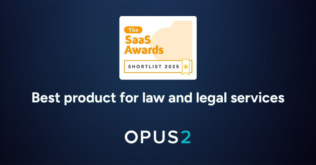 2025 SaaS Award Shortlist Announcement Opus 2